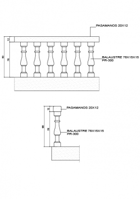 Balaustrada con balaustre de copa REF. PR-300