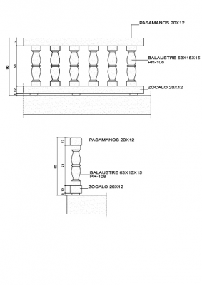 Balaustrada tipo Ruel  REF. PR-308