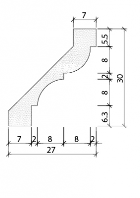 Cornisa vaciada 30 x 27 cm REF. PR-6