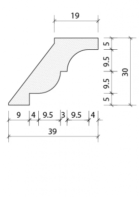 Cornisa vaciada 30 x 39 cm REF. PR-14