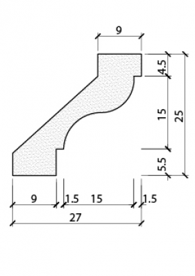 Cornisa vaciada 25 x 27 cm REF. PR-15