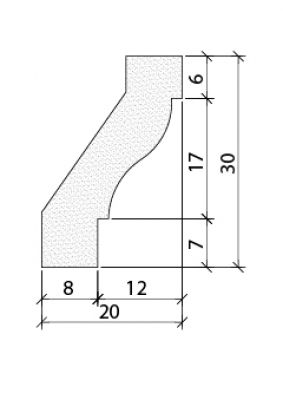 Cornisa vaciada 30 x 20 cm REF. PR-22