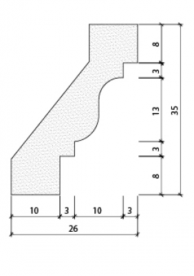 Cornisa vaciada 35 x 26 cm REF. PR-25