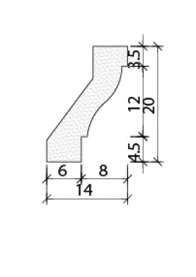 Cornisa vaciada 20 x 14 cm REF. PR-101