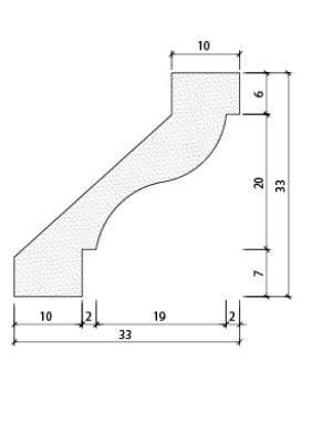 Cornisa vaciada 33 x 33 cm REF. PR-112